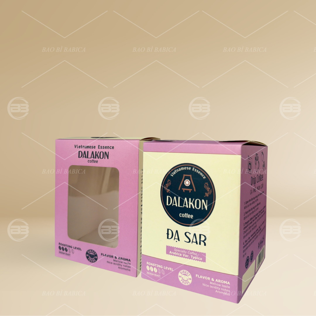 Hộp cà phê phin giấy có cửa sổ