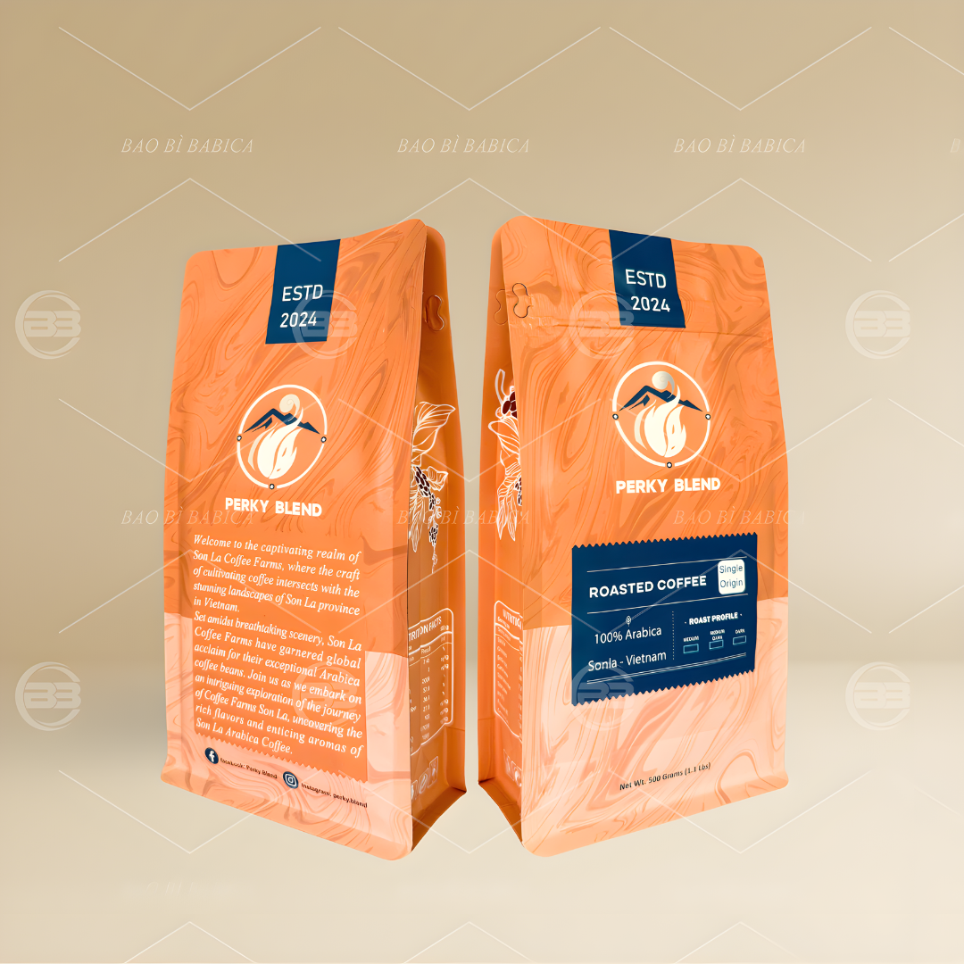 Túi zip 8 cạnh in trục ống đồng