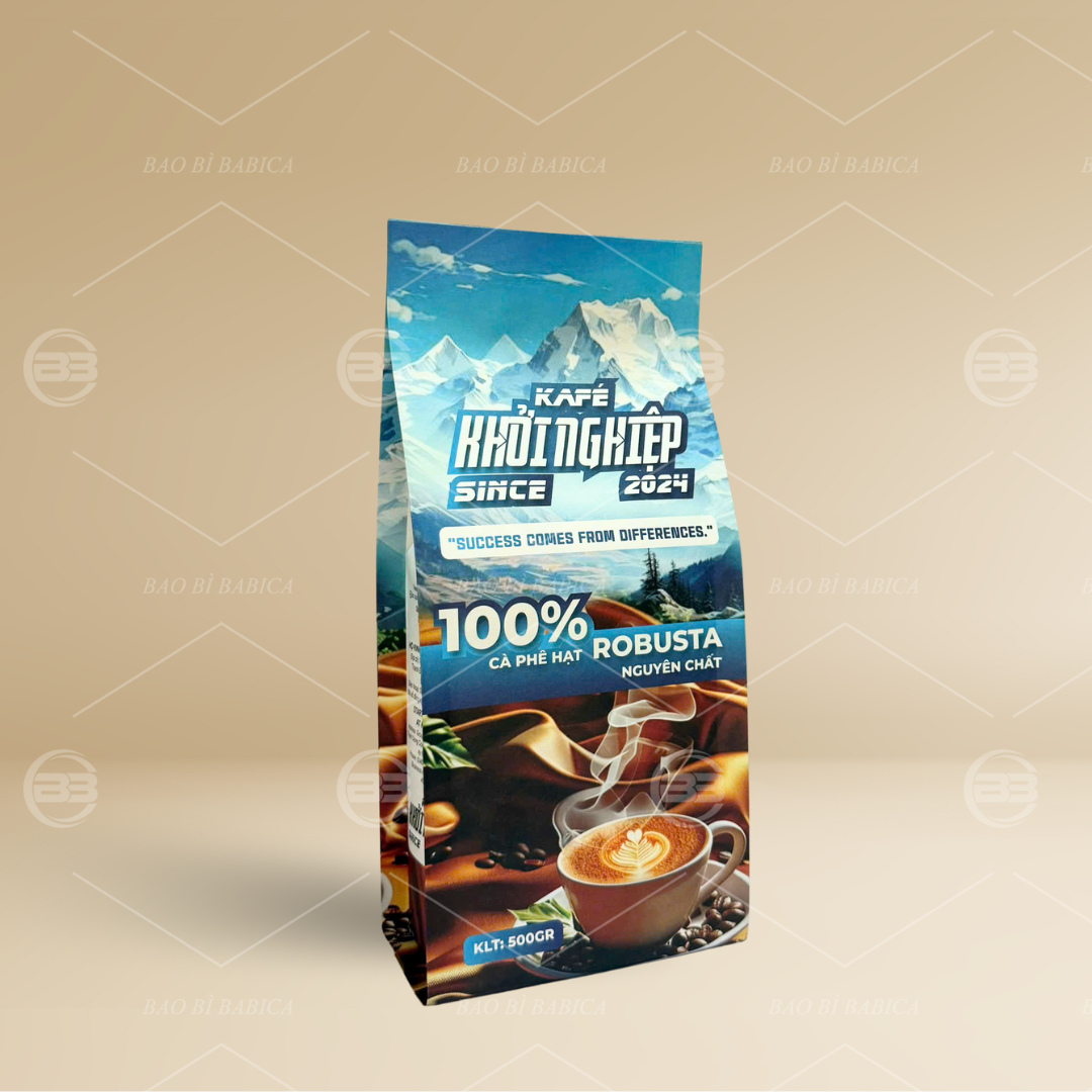 Túi 4 cạnh giấy kraft in offset