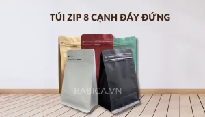 túi zip 8 cạnh đáy đứng 