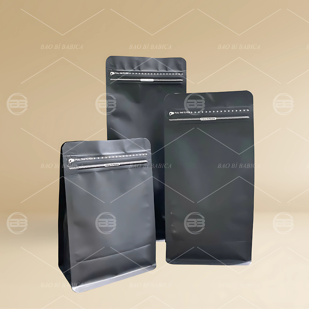 Túi zip 8 cạnh đen full size