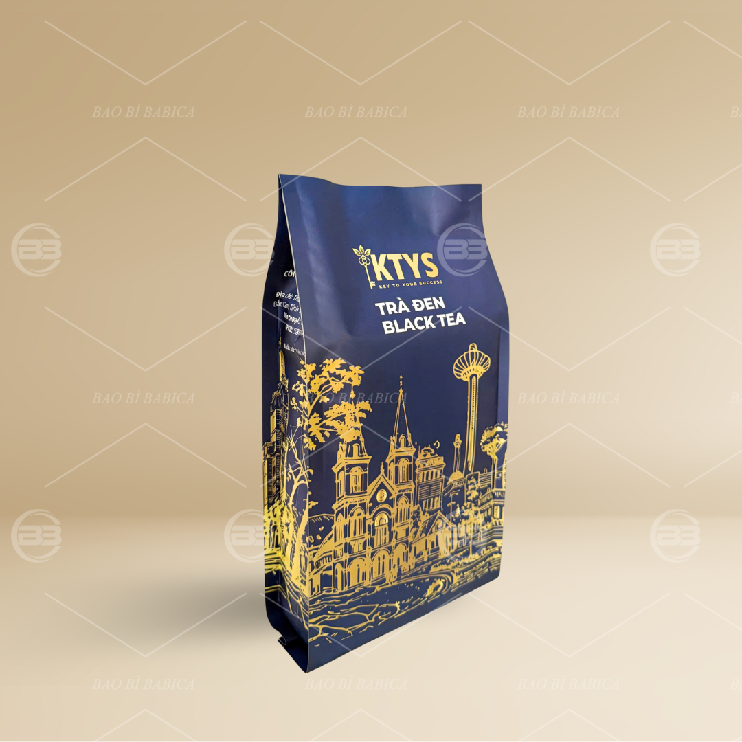 Túi 4 cạnh nhựa in offset size 500g thông dụng 