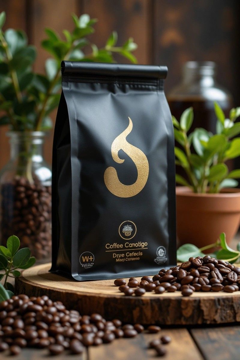 Logo bao bì cà phê cá nhân hóa theo tên thương hiệu