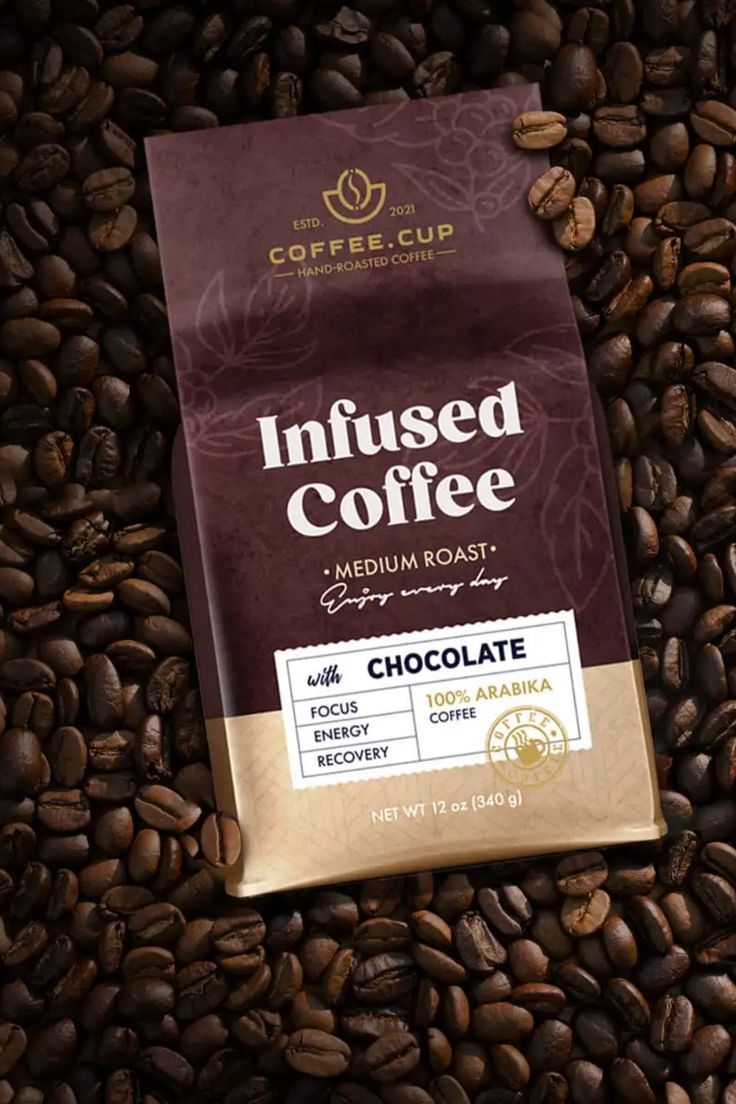 Logo bao bì cà phê với hạt cà phê cách điệu