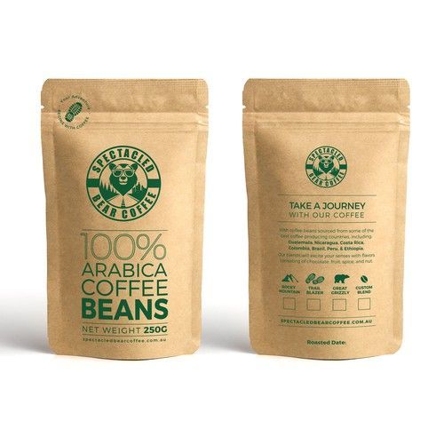 Logo bao bì cà phê kết hợp hình ảnh núi rừng