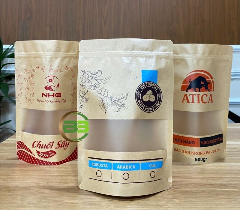 túi bao bì đáy đứng cửa sổ cho cà phê rang xay túi bao bì đáy đứng cửa sổ cho cà phê rang xay