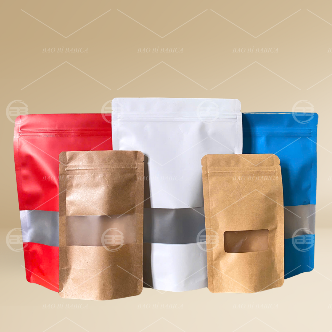 Túi đáy đứng cửa sổ size 250g Túi đáy đứng cửa sổ size 250g