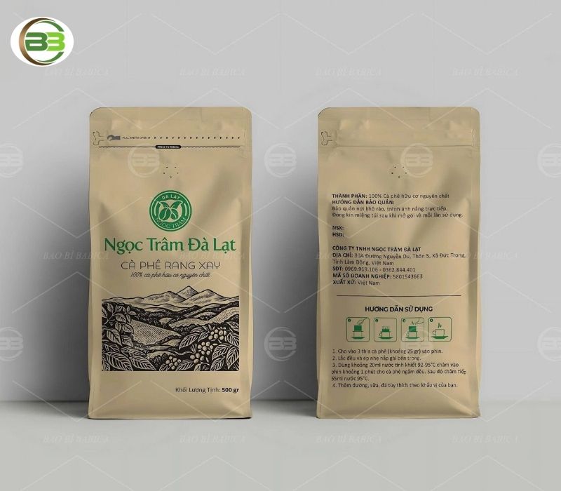 túi giấy karaft cho cà phê