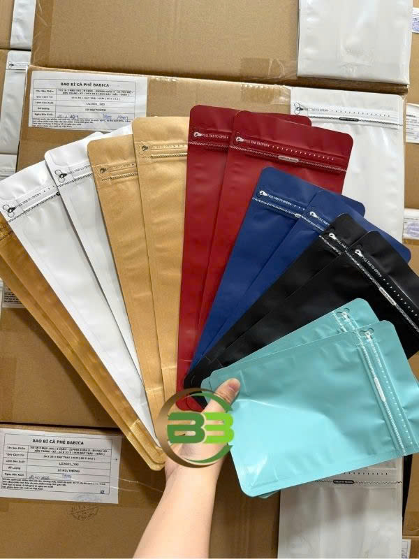 8 cạnh túi zip 8 cạnh đựng cà phê